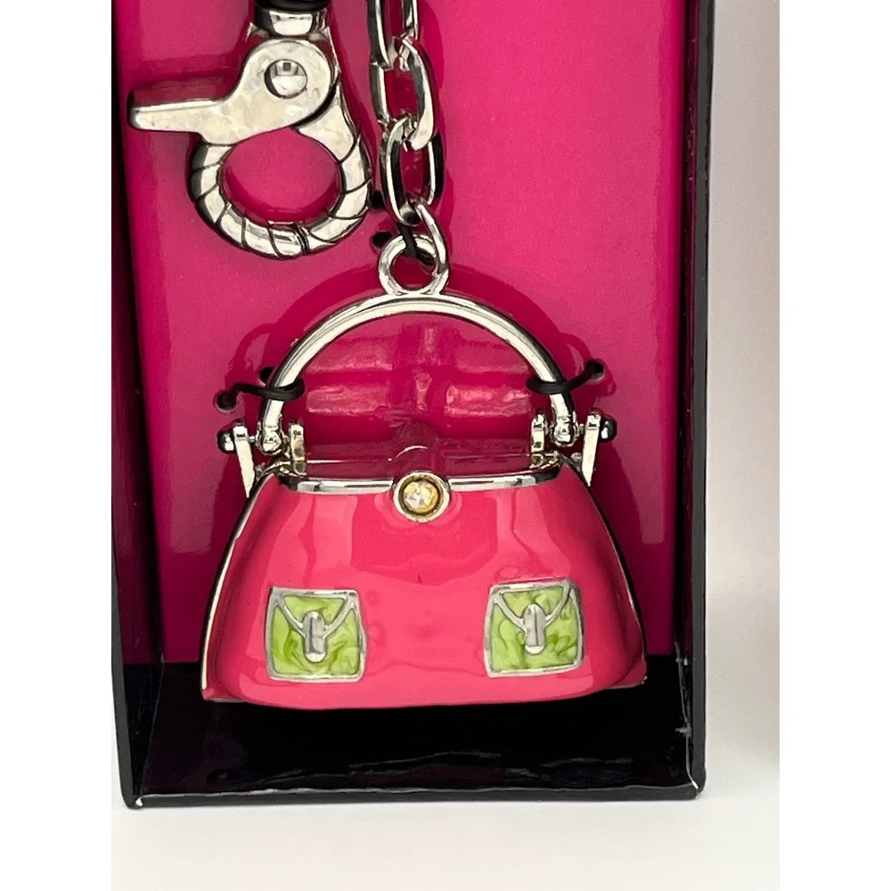 Lolita Shopaholic Too Key Charm Hot Pink Handbag Purse Keychain NIB
